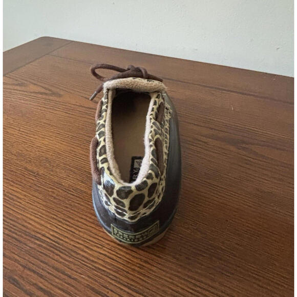 Sperry Womens Size 7 Saltwater 1 Eye Slip On Cheetah Duck Boots Shoes - Picture 7 of 9